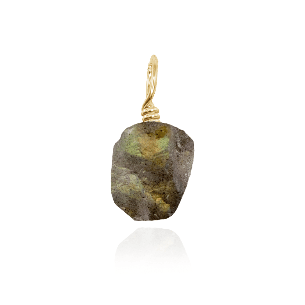 Natural Raw Labradorite Crystal Pendant Necklace - Healing Stone Jewelry for Women & Men - Perfect for Meditation, Energy Work & Spiritual Gifts