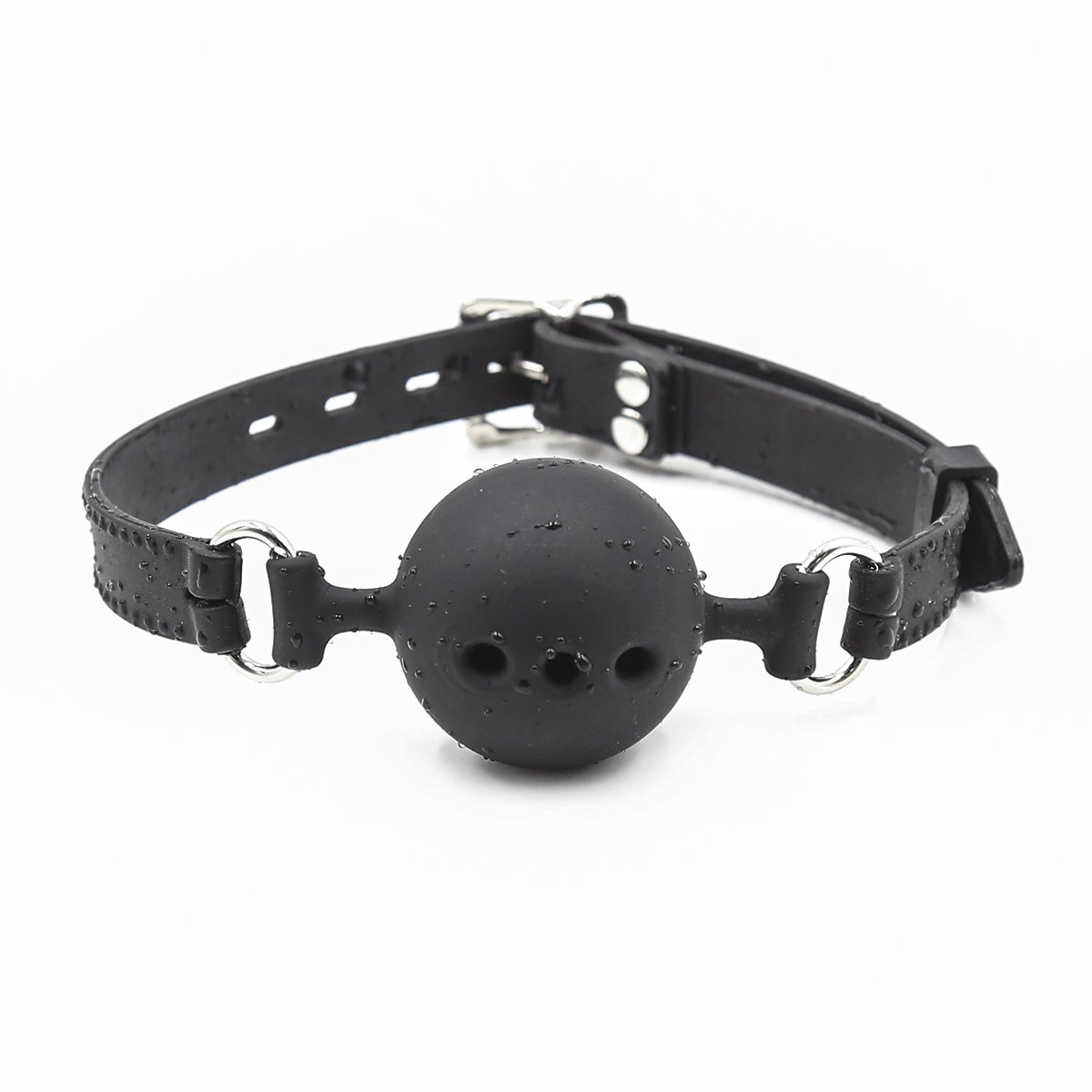 Premium Silicone Breathable Ball Gag for Adults - BDSM Bondage Restraint, Safe Sex Toy (1.5 Inch, Black) - Perfect for Role Play, Sensory Deprivation & Spicing Up Your Intimate Moments