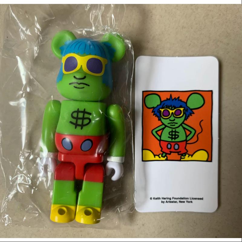 Bearbrick Series 43 ARTIST Keith Haring ANDY MOUSE 100% Collectible Vinyl Figure - Perfect for Home Decor, Office Display & Pop Art Enthusiasts