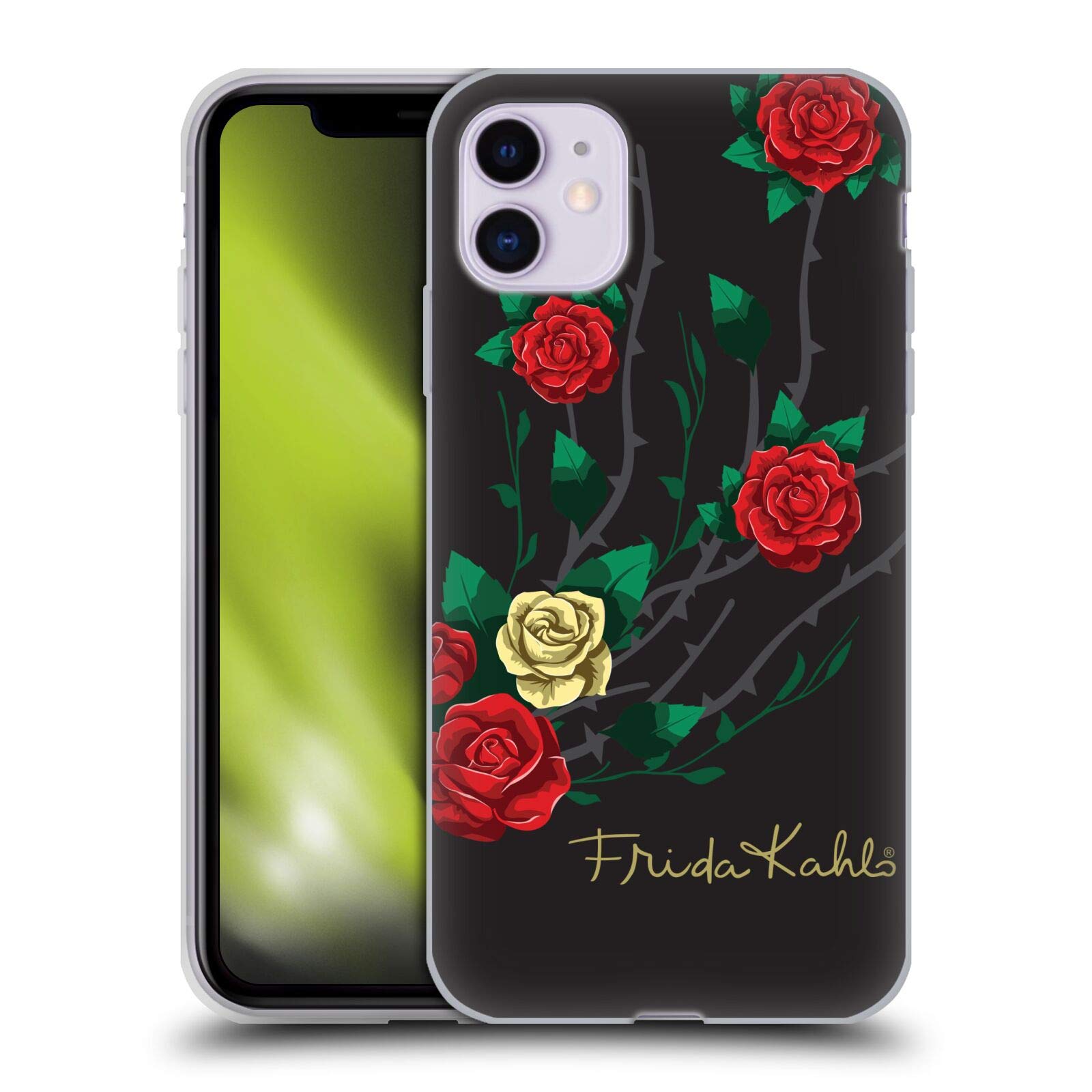Official Frida Kahlo Shrub Roses Soft Gel Phone Case - Compatible with Apple iPhone 11 | Artistic Protective Cover for Women, Girls | Perfect Gift for Art Lovers & iPhone Users (Home, Office, Travel Use)