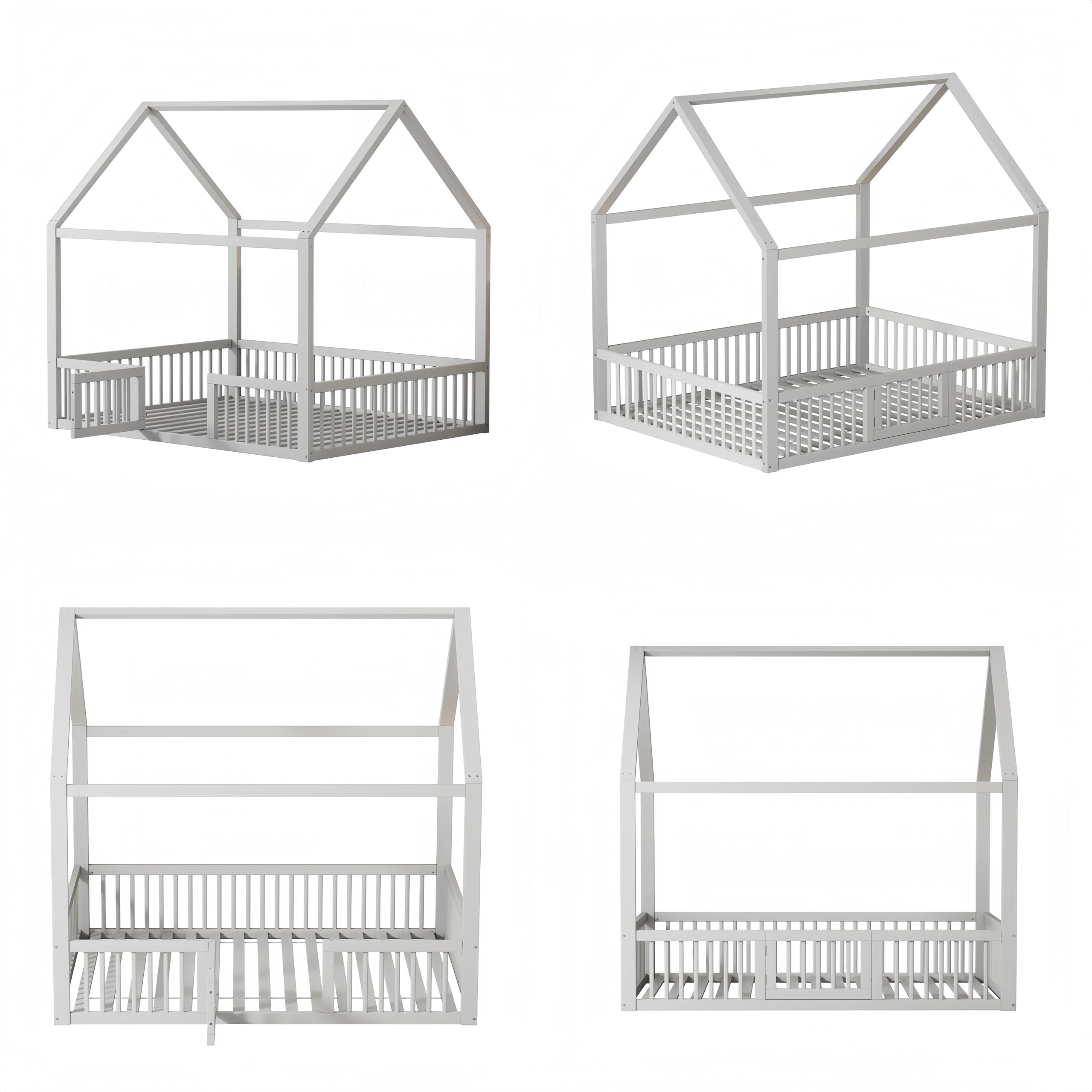 **Sapgaks Kids Cabin Bed 140x200cm with Slatted Base & Steps - White Bunk Bed with Wardrobe & Safety Barrier - Space-Saving Loft Bed for Small Rooms & Shared Kids Bedrooms**