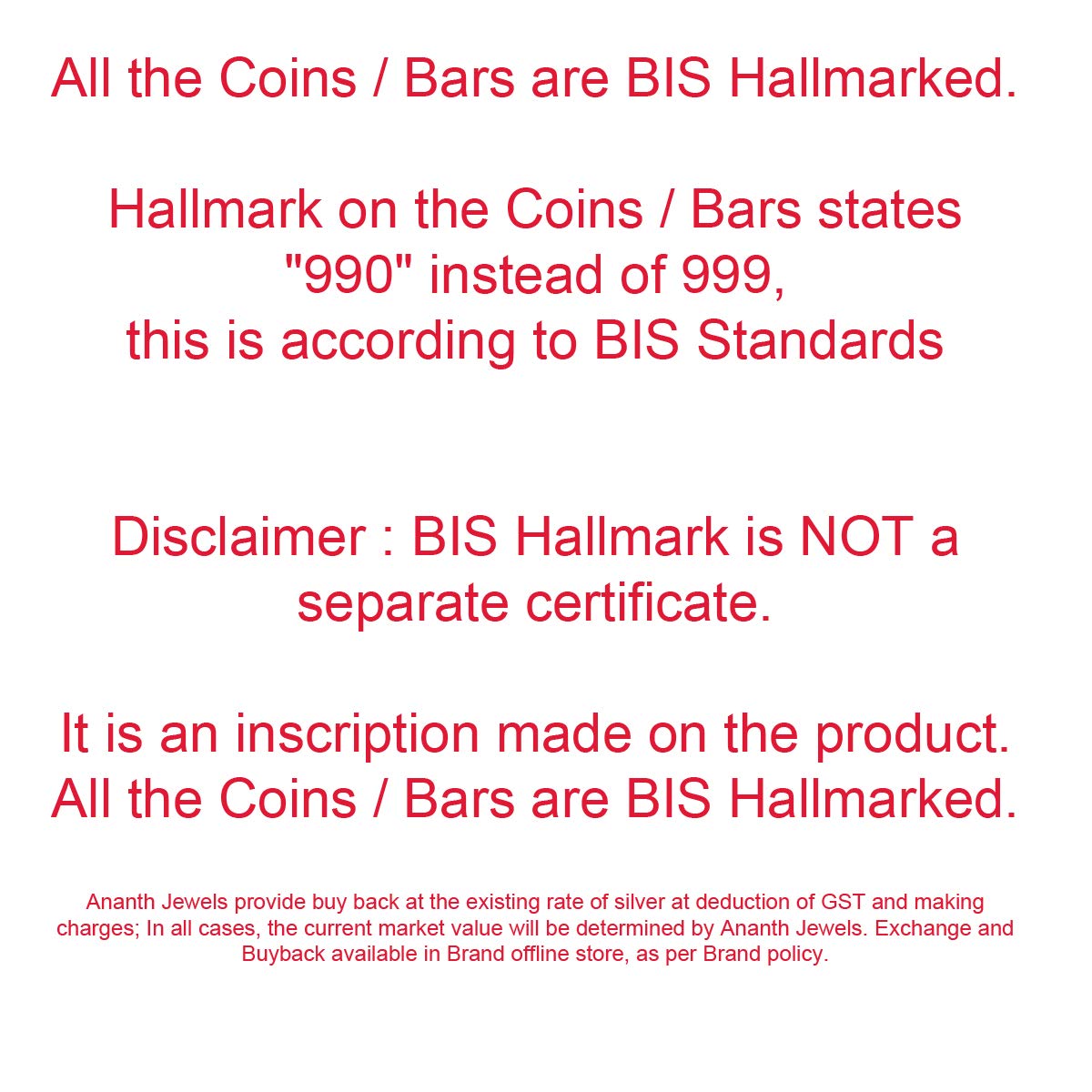 Ananth Jewels BIS Hallmarked 10g Pure Silver Coin - Perfect Birthday Gift for Her/Him | Collectible Silver Coin for Gifting, Investments & Special Occasions