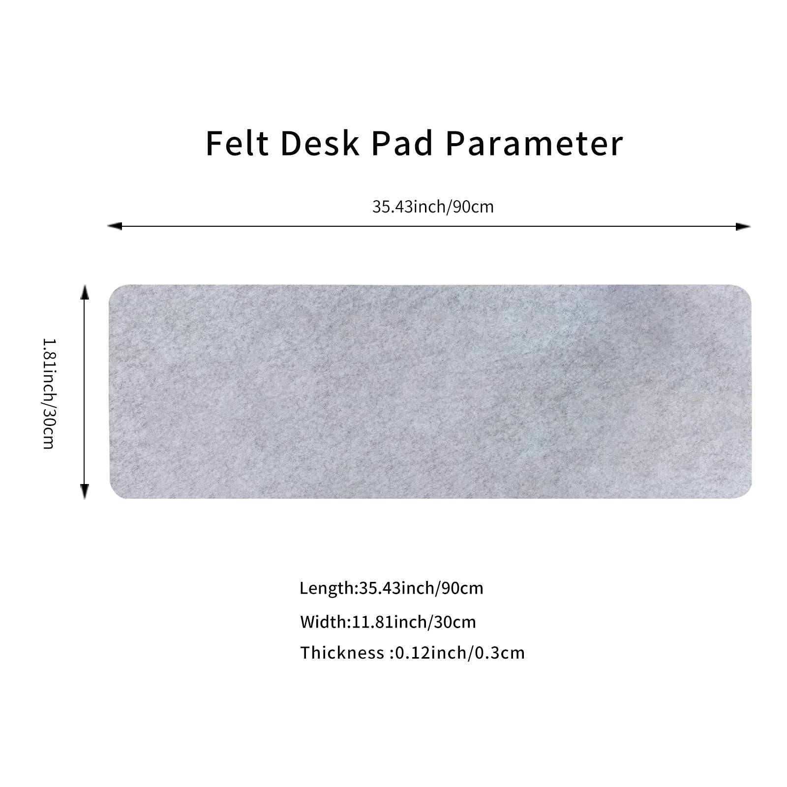 DawnTrees Large Felt Desk Pad & Mouse Mat (35.5x12 Inches) - XL Computer Keyboard Mat, Office Desk Protector for Workstation - Light Gray | Perfect for Home Office, Gaming Setup & Workspace Organization