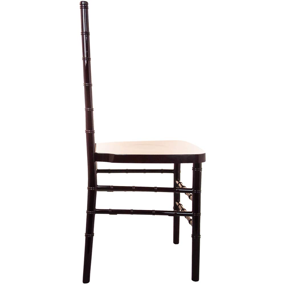 Premium Flash Furniture Mahogany Resin Chiavari Chair - Elegant & Durable Event Seating for Weddings, Banquets, and Upscale Parties
