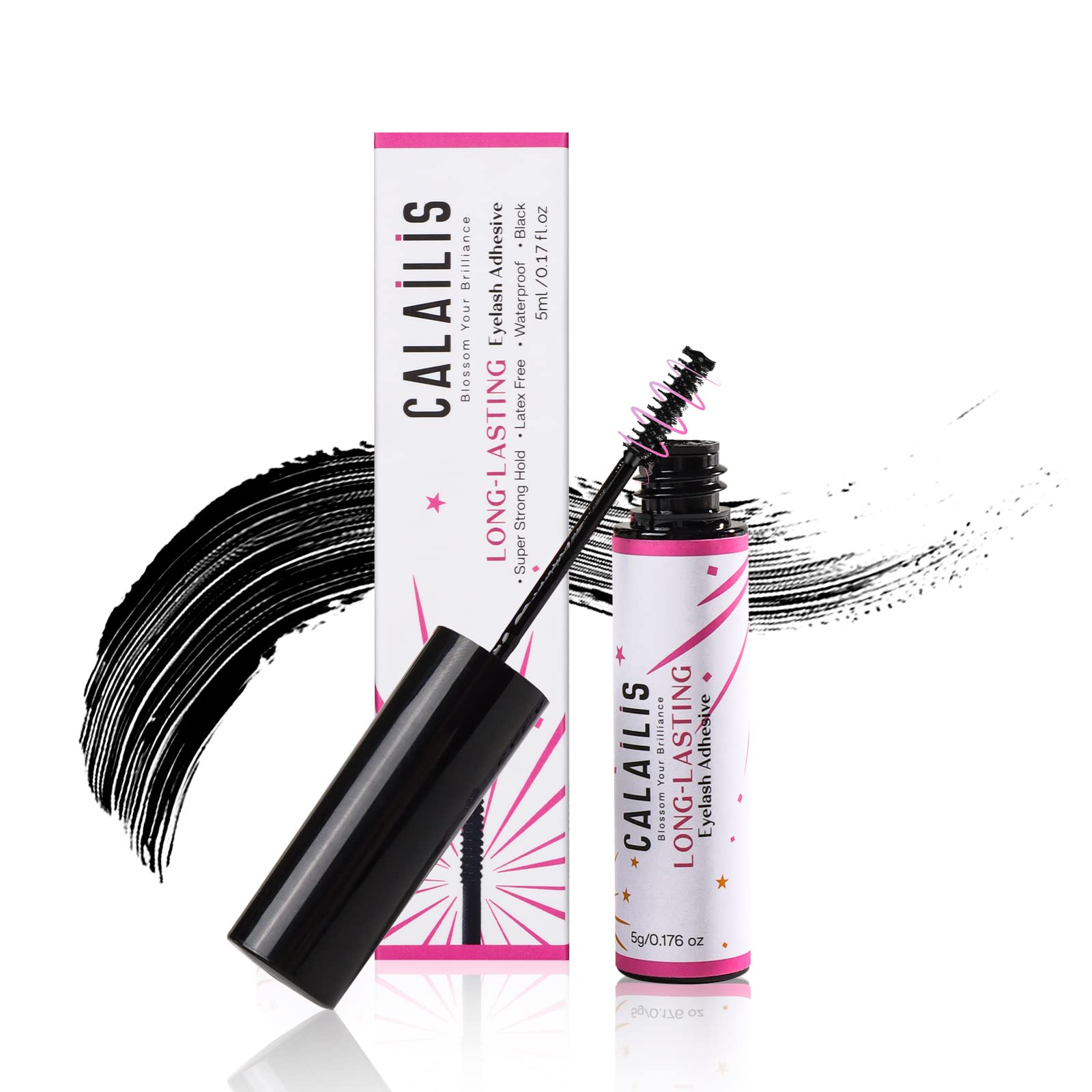 CALAILIS Cluster Lash Glue - Super Strong Hold 48 Hours Long Lasting Waterproof Eyelash Extension Adhesive for DIY Lash Extensions | Fast Drying, Non-Irritating Formula | Perfect for Parties, Weddings & Daily Wear