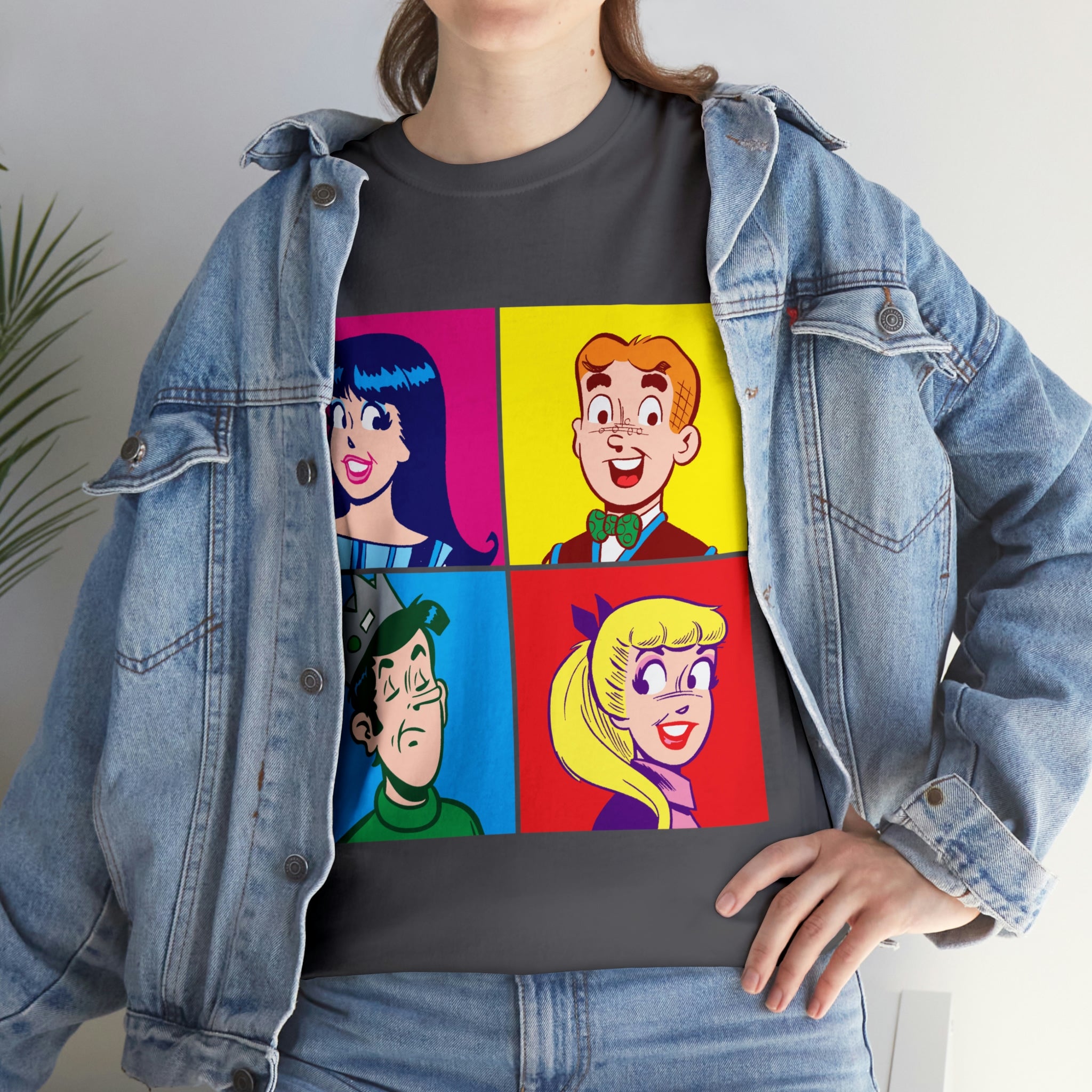 Vintage Pop Art Archie Comics Graphic T-Shirt - Unisex Heavy Cotton Tee Featuring Archie, Betty, Veronica & Jughead - Perfect for Comic Fans, Casual Wear & Retro Fashion