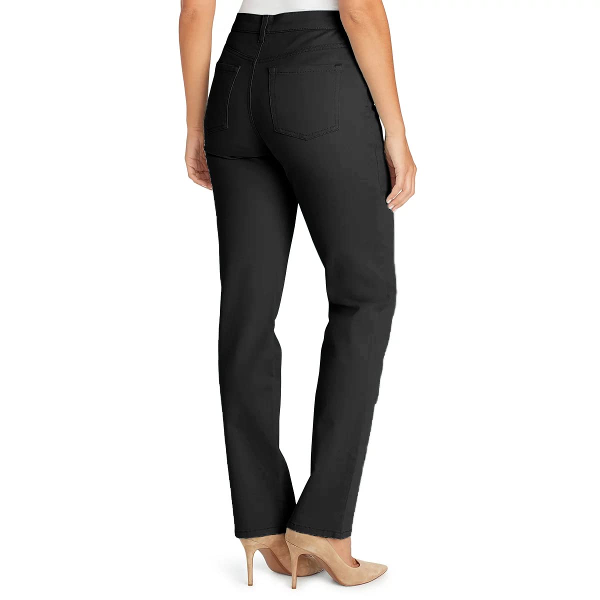 Gloria Vanderbilt Women's Amanda High Rise Tapered Mom Jeans - Classic Denim Pants in Black, Size 10 Long | Comfortable & Stylish for Casual Wear, Work & Everyday Outfits