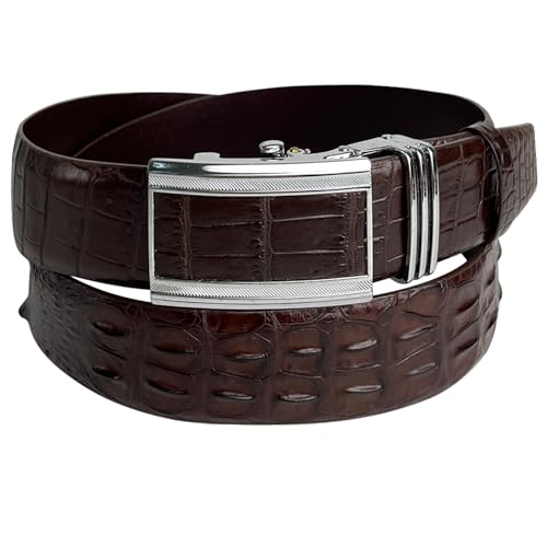 Dark Brown-croc Hornback-automatic Buckle