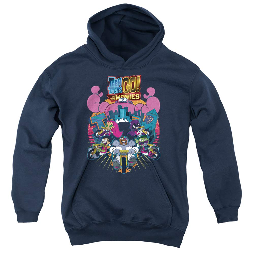 Teen Titans Go To The Movies Unisex Youth Pullover Hoodie - Soft & Comfortable Cartoon Character Sweatshirt for Kids & Teens - Perfect for School, Parties & Cosplay