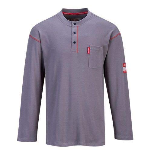 Flame Resistant Button Down Crew Neck Shirt - FR02NARS by Bizflame & Portwest - Size S - Ideal for Construction, Welding & Industrial Work Safety