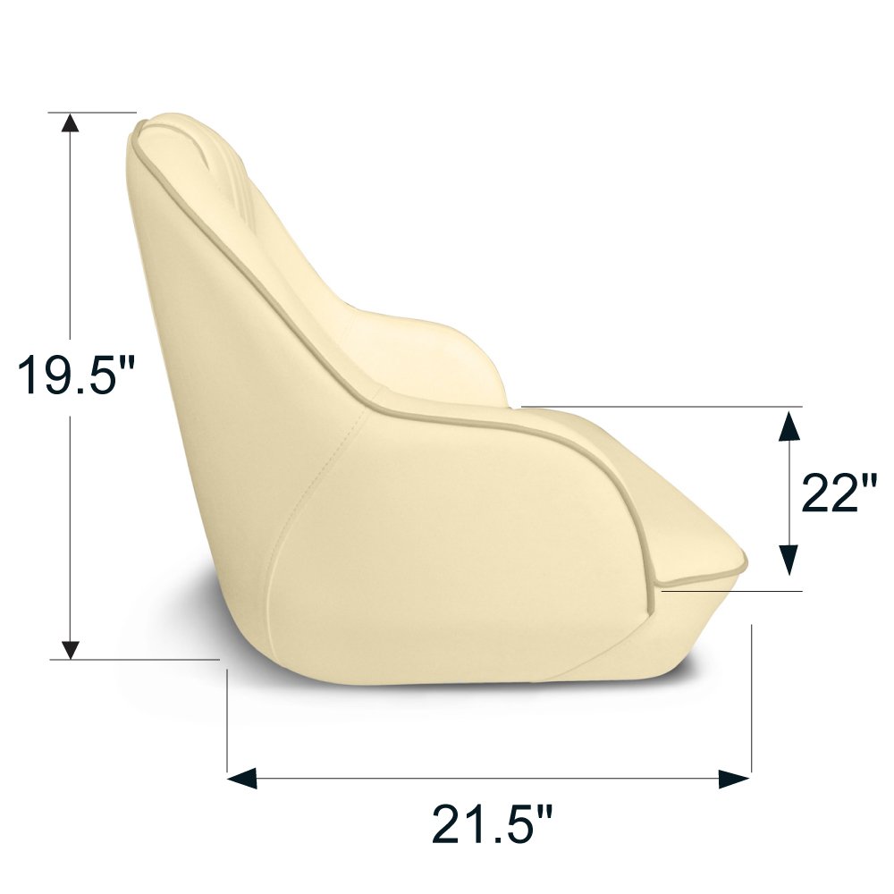 **Leader Accessories Pontoon Boat Captain's Bucket Seat - Comfortable & Durable Boat Seat for Fishing, Cruising & Relaxing on Water**