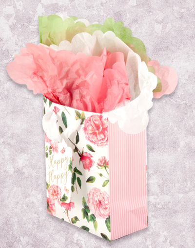 Butterfly Bloom (Petite) Gift Bags - Small Decorative Party Favor Pouches for Weddings, Baby Showers & Birthday Celebrations