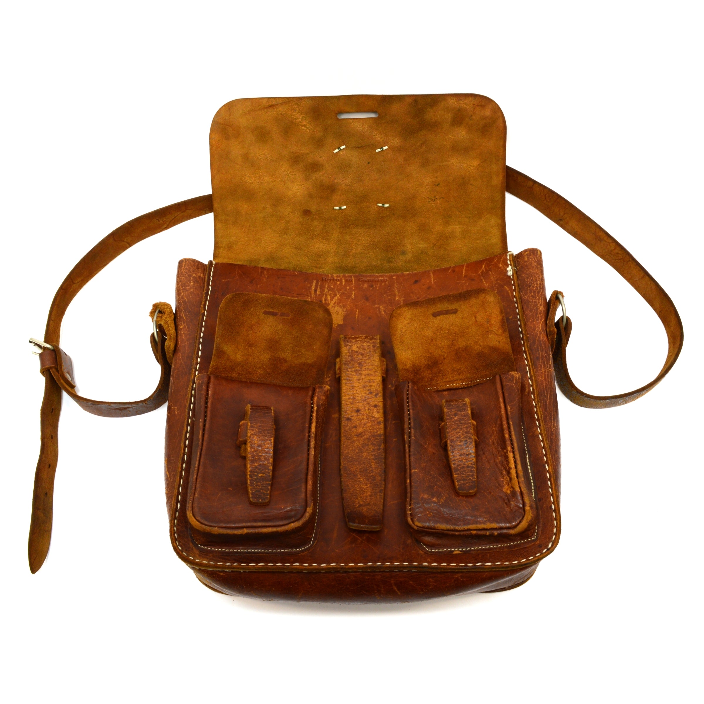 Vintage Antique Brass Train Tag - Delaware Lackawanna & Western Railroad Leather Bag - Rare Collectible - Perfect for Train Enthusiasts & Vintage Fashion Accessories