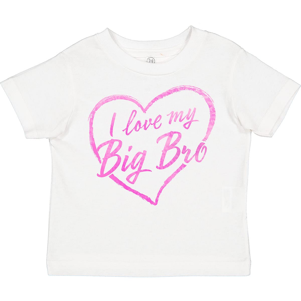 Inktastic I Love My Big Brother Pink Chalk Heart Toddler T-Shirt - Cute Sibling Matching Outfit for Family Photos & Special Occasions