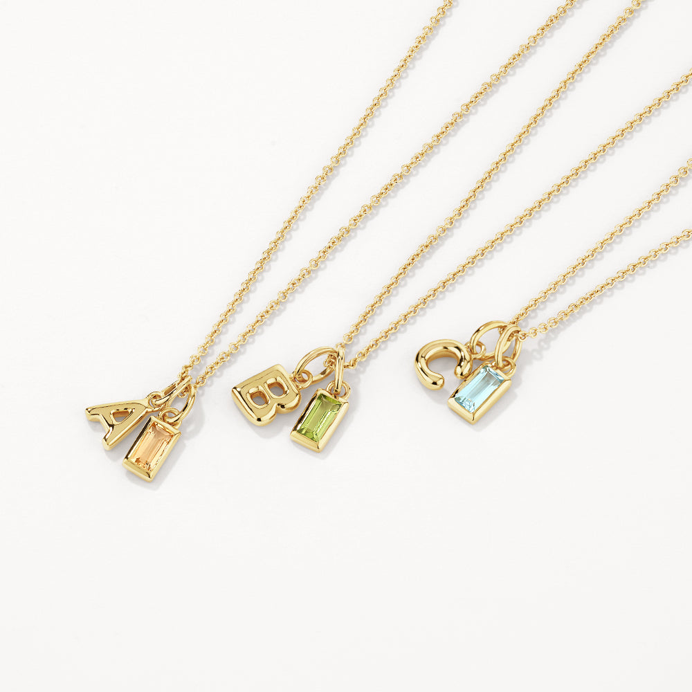 Gold Bubble Letter Necklace - Personalized Initial Pendant for Women - Perfect for Gifts, Birthdays & Everyday Wear