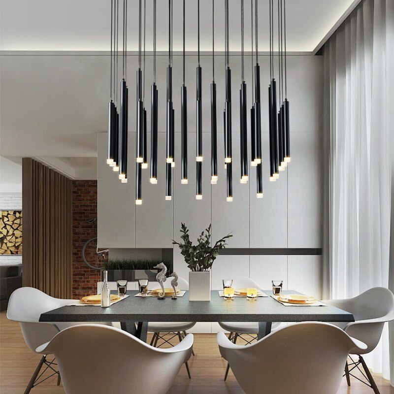 Elegant Gold and Black LED Chandelier Light - Modern Crystal Ceiling Fixture for Dining Room, Bedroom, or Living Room Lighting