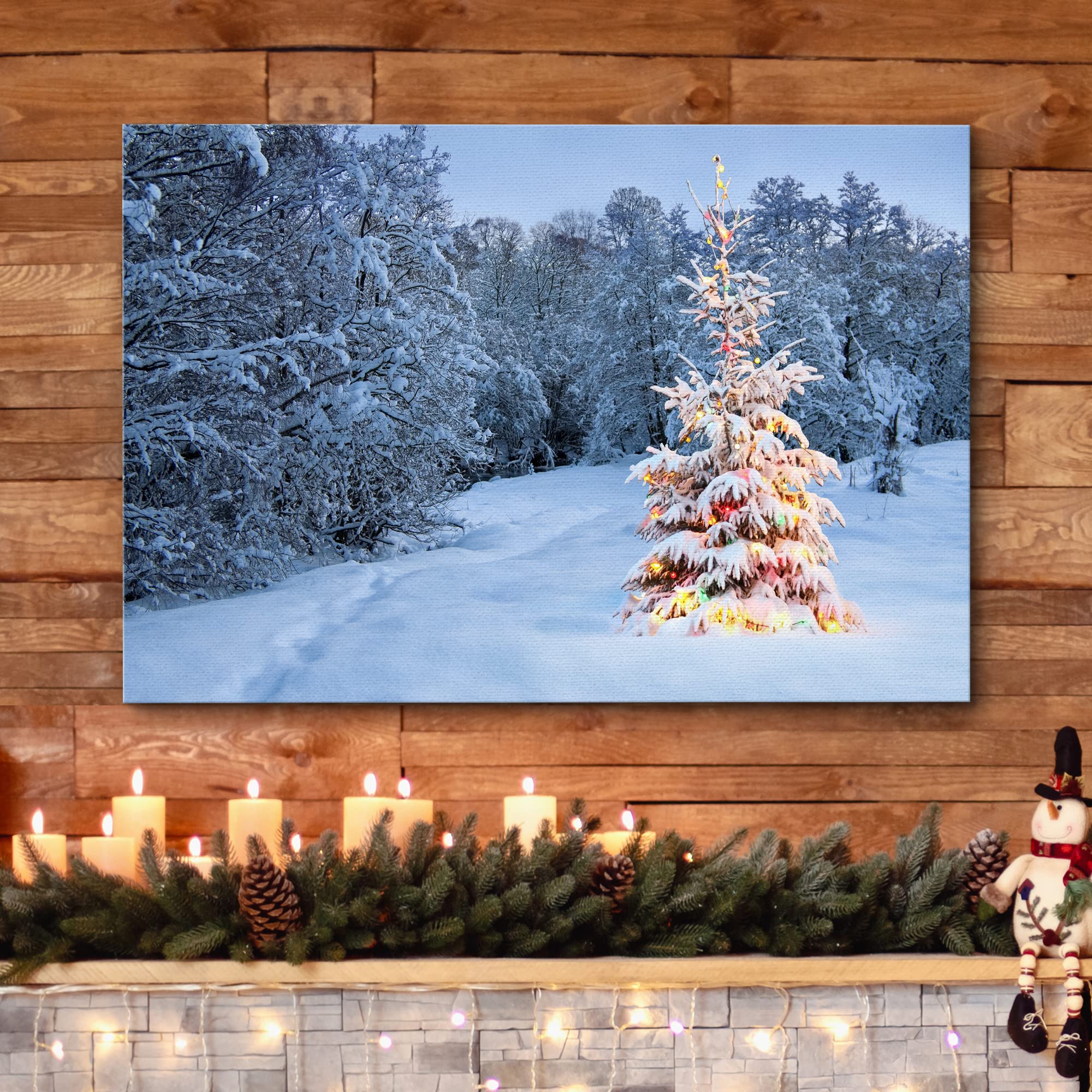 Wall26 Framed Christmas Canvas Wall Art - 32x48 Inch Merry Holiday Paintings for Home Decor, Bedroom & Living Room | Perfect for Seasonal Home Styling & Festive Gift Giving