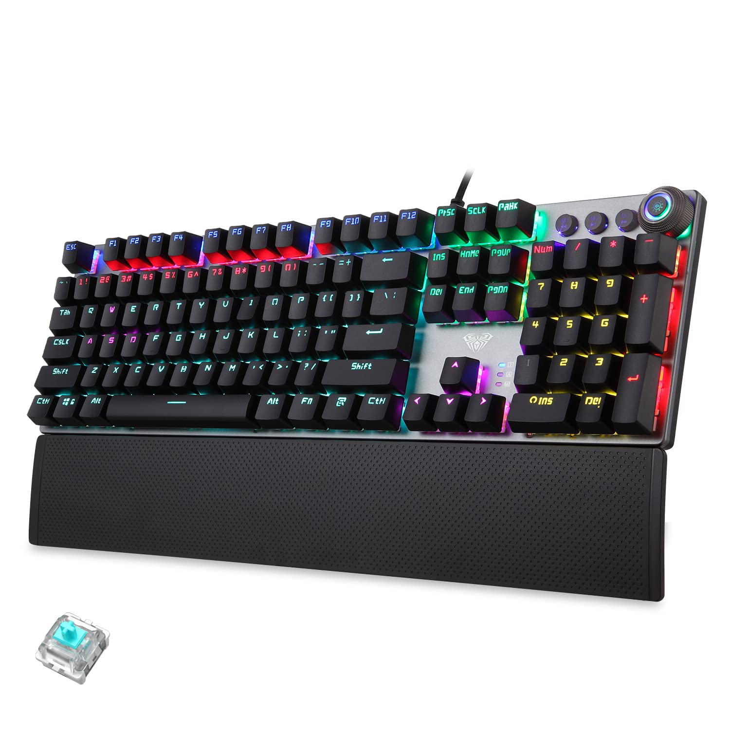 AULA Gaming Keyboard and Mouse Combo - Blue Switch Mechanical Keyboard & 2.4G Wireless Mouse for PC, Mac, PS4, PS5 - Perfect for Gaming, Office Work, and Typing
