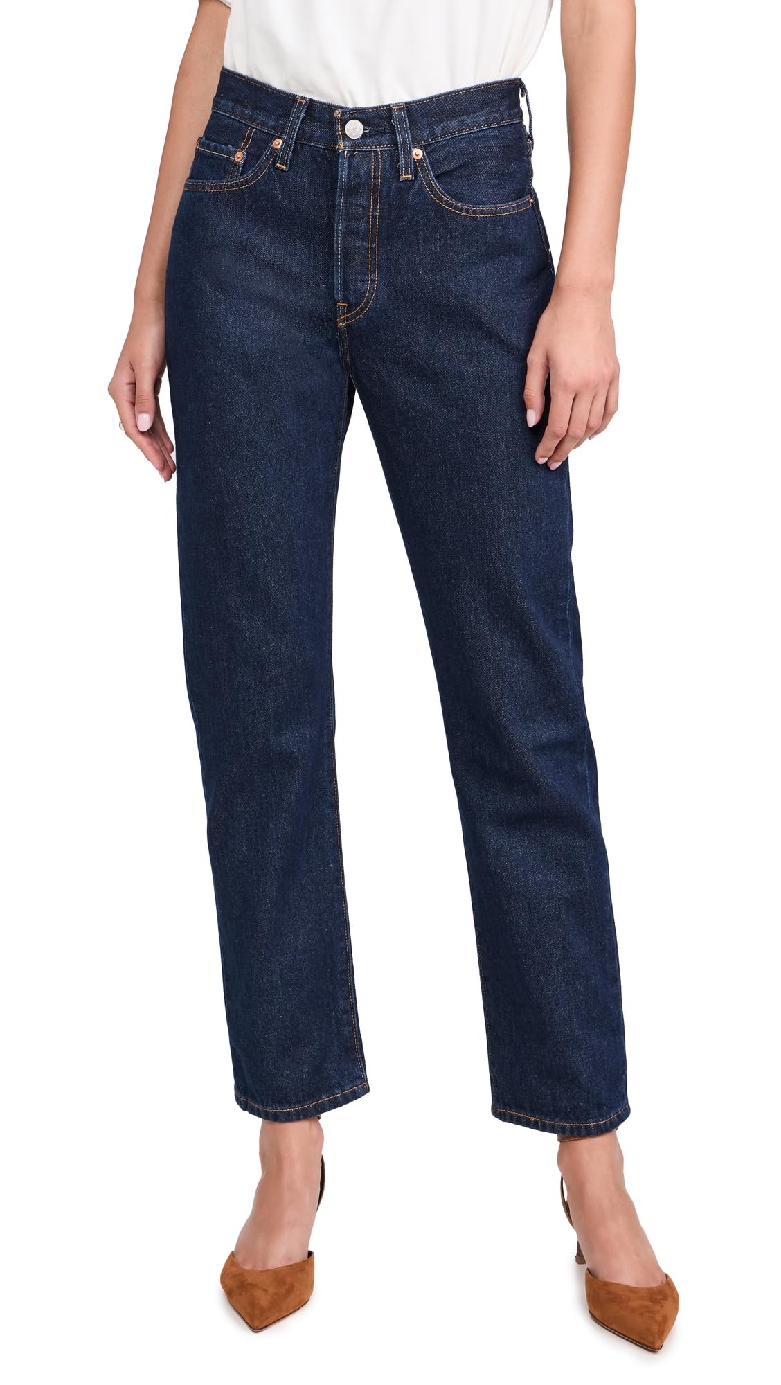 Levi's Women's Premium 501 Original Fit Jeans - Classic High Waist Straight Leg Denim Pants for Casual Wear & Everyday Outfits