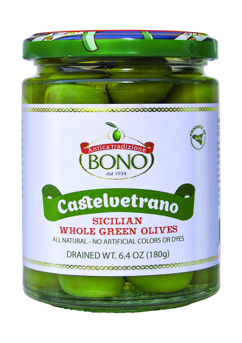 BONO Castelvetrano Sicilian Whole Green Olives - 3 Pack | Premium Italian Olives for Salads, Charcuterie Boards & Mediterranean Recipes