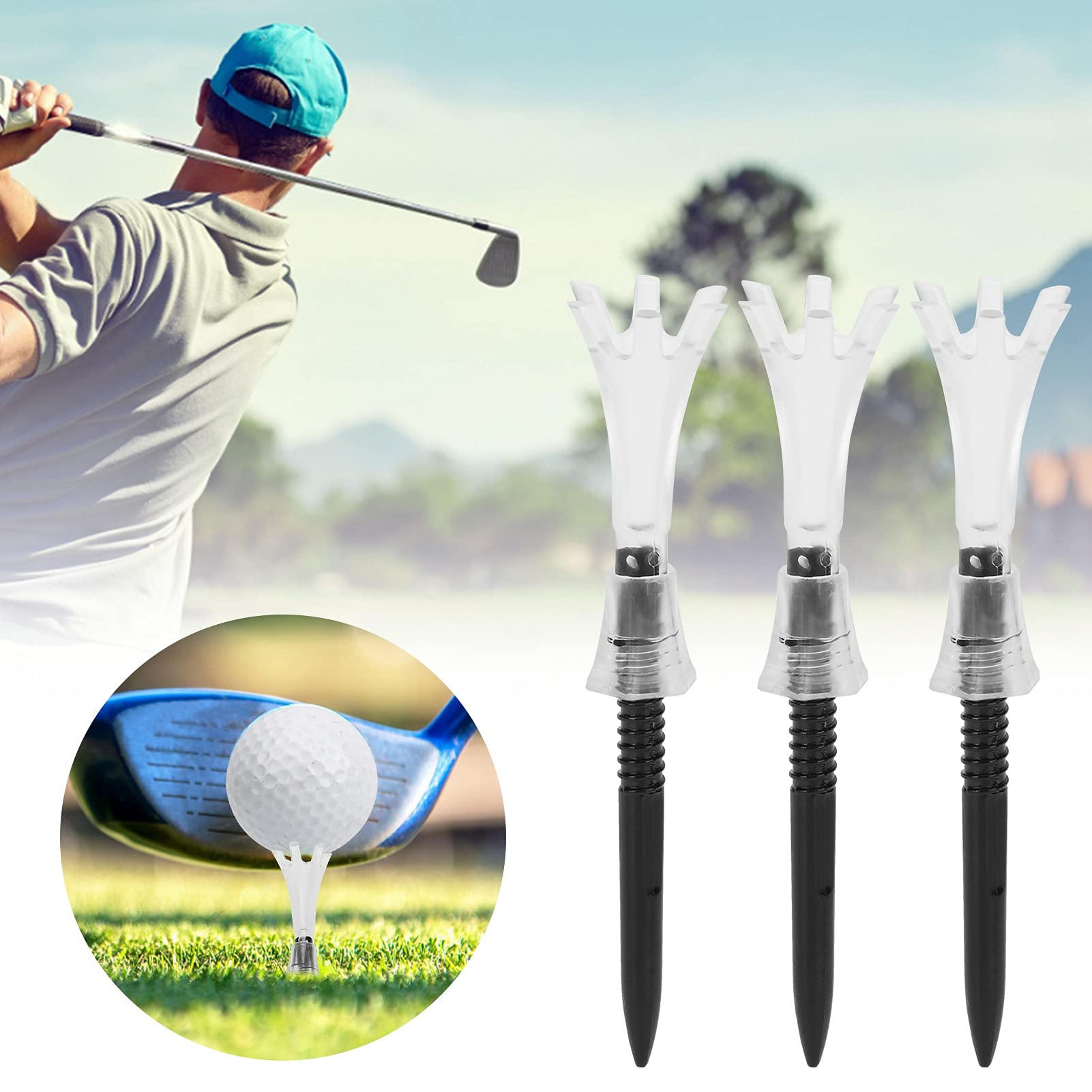 Adjustable Height Golf Tees - Durable Plastic Golf Training Tees for Practice & Driving Range - Perfect Gift for Golf Lovers, Fathers & Family Members - Ideal for Beginners, Pros & Outdoor Sports Enthusiasts