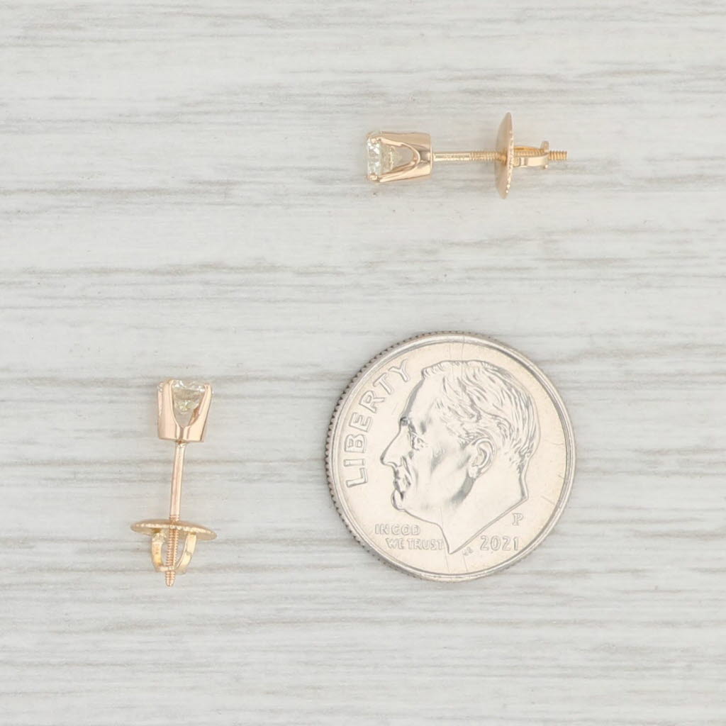 0.47ctw Round Diamond Stud Earrings in 14K Yellow Gold with Screw Back for Women - Perfect for Weddings, Anniversaries & Special Occasions