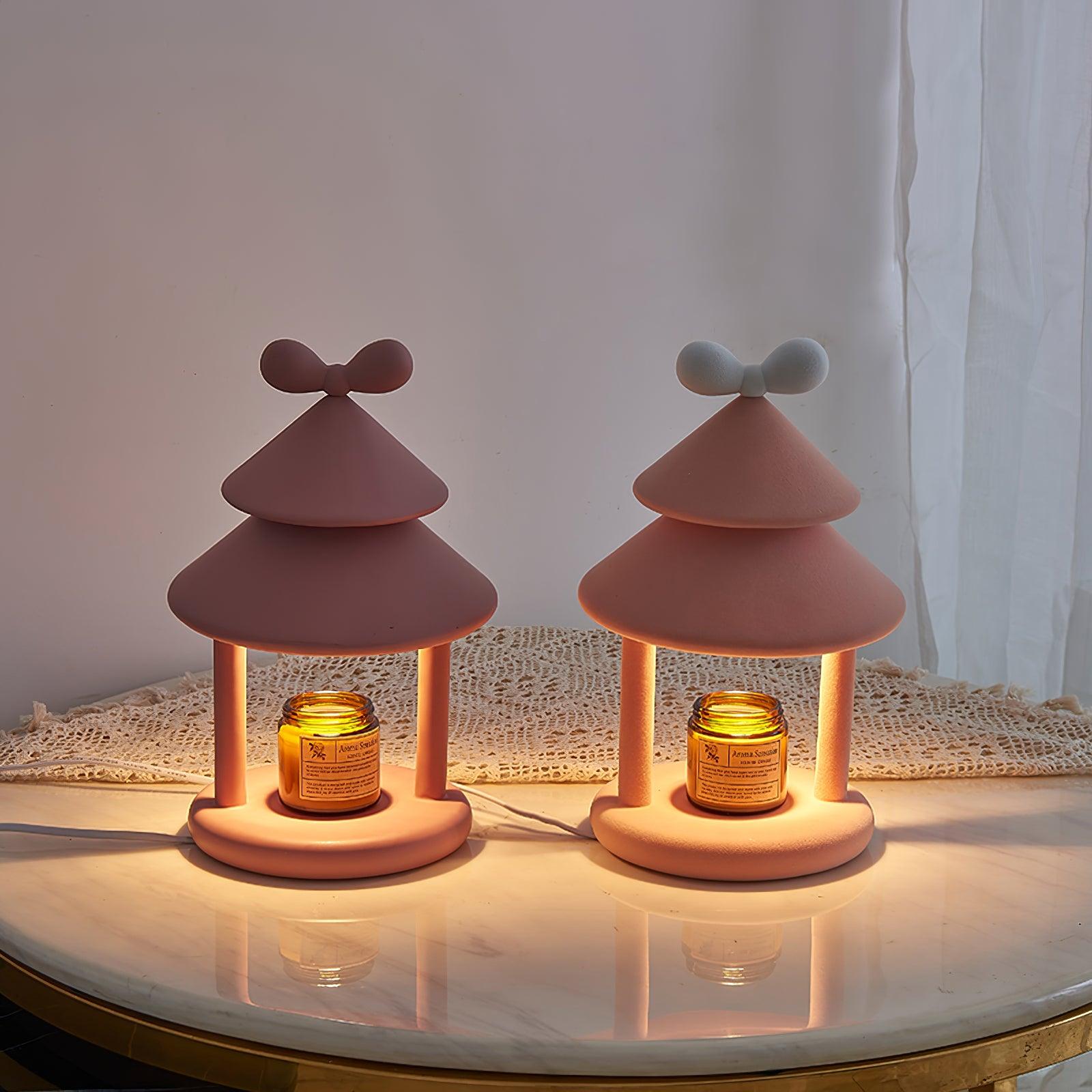 Elegant Bow Tie Cone Table Lamp - Modern LED Nightstand Light for Bedroom, Living Room & Office - Stylish Home Decor Lighting