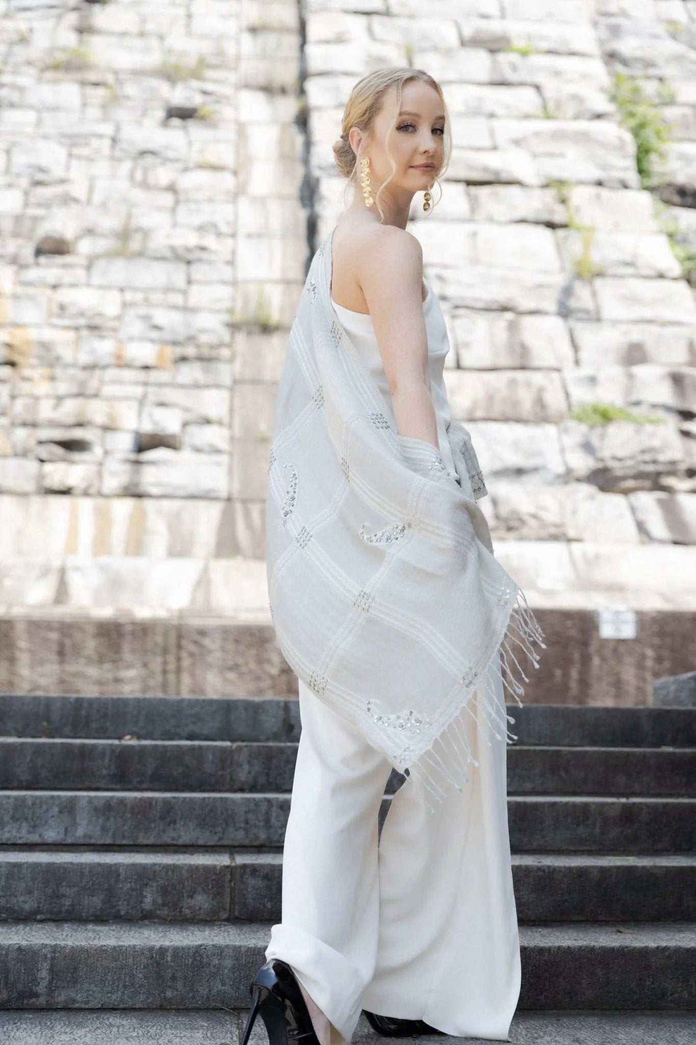 Sparkly Sequin Oversized Block Scarf for Women - Fashionable Winter Accessory for Parties, Holidays & Special Occasions