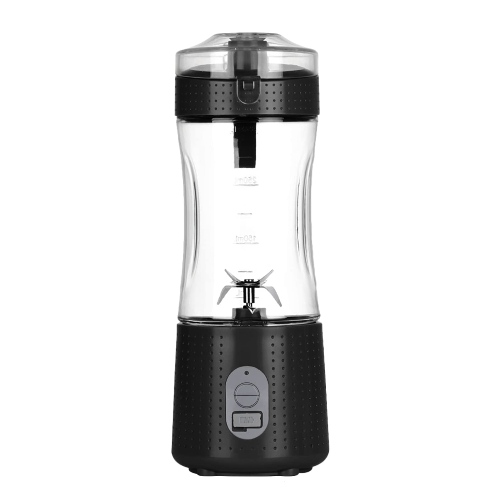 Portable Smoothie Blender - 13oz (380ml) USB Rechargeable Personal Blender with 6 Blades, Mini Juicer Cup for Fresh Fruits & Shakes - Perfect for Home, Travel, Gym & Outdoor Activities - Black