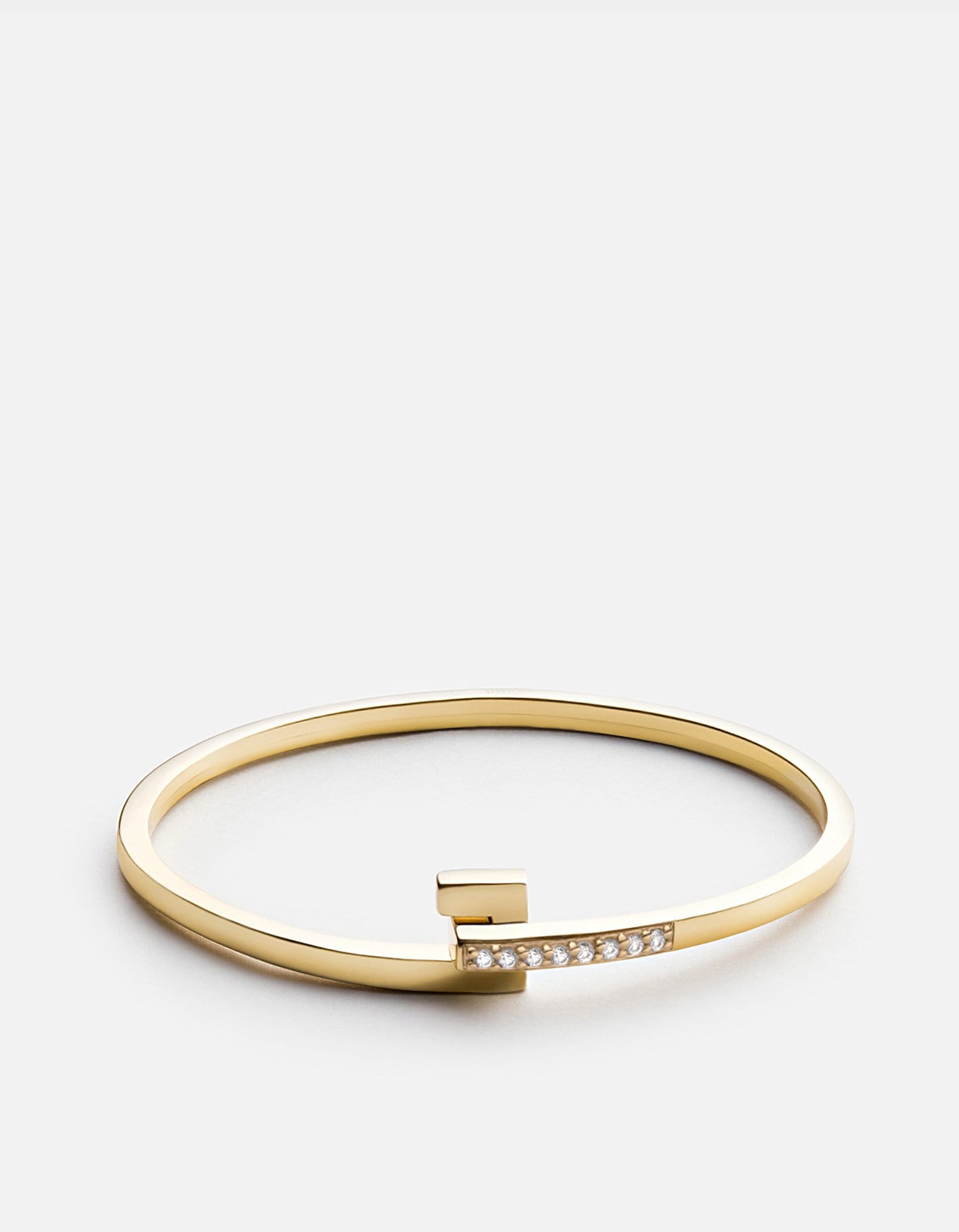 14K Gold Pavé Bar Cubist Cuff Bracelet - Elegant Minimalist Jewelry for Women, Perfect for Everyday Wear & Special Occasions
