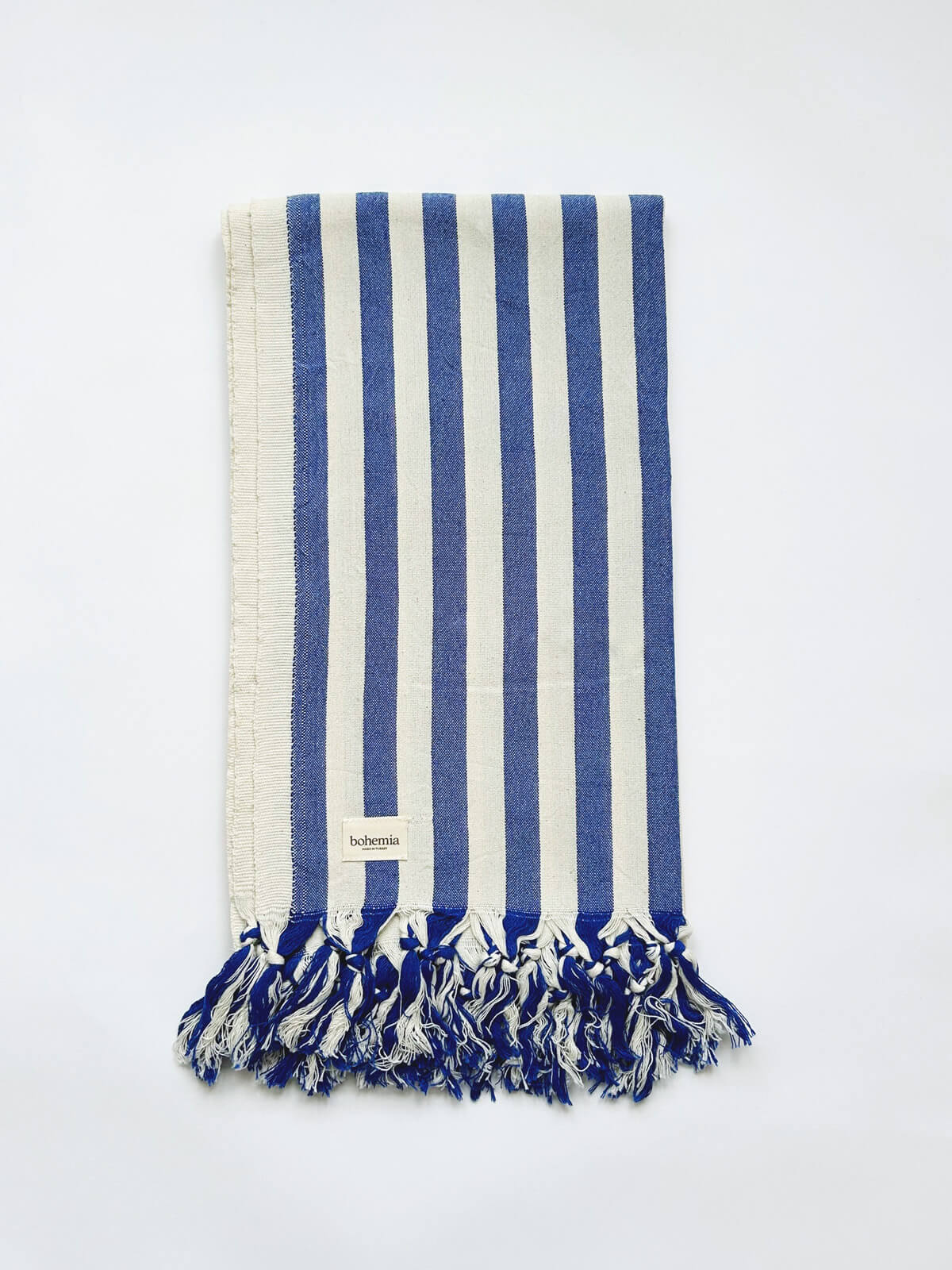 Brighton Stripe Hammam Towel - Soft & Absorbent Turkish Bath Towel in Blue - Perfect for Beach, Spa & Yoga