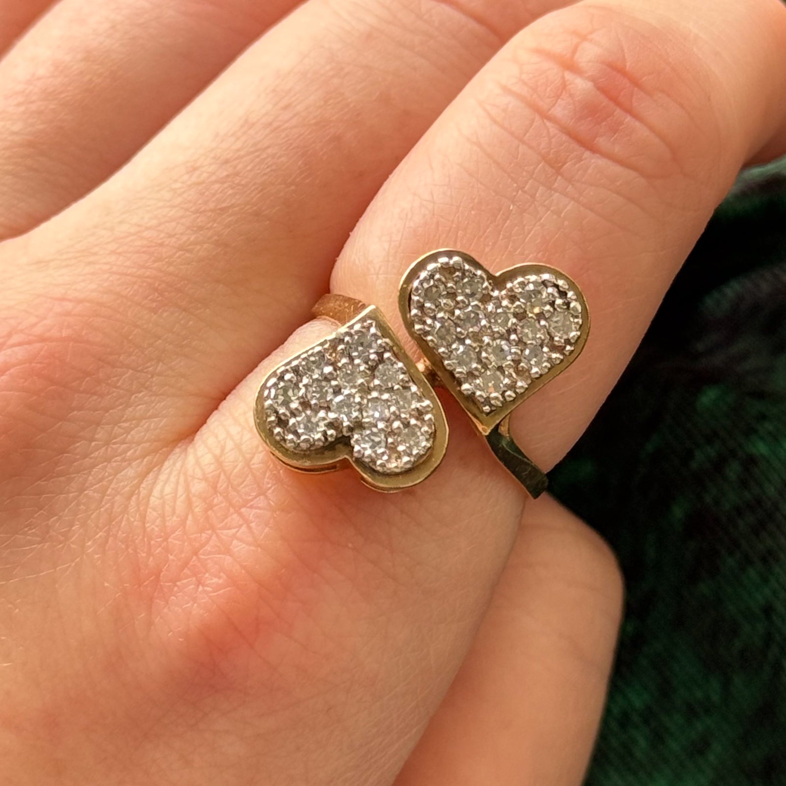 0.40ctw Diamond Twin Heart Ring - Size 5.75 - Elegant Promise & Engagement Ring for Women - Perfect for Valentine's Day, Anniversary & Romantic Gifts
