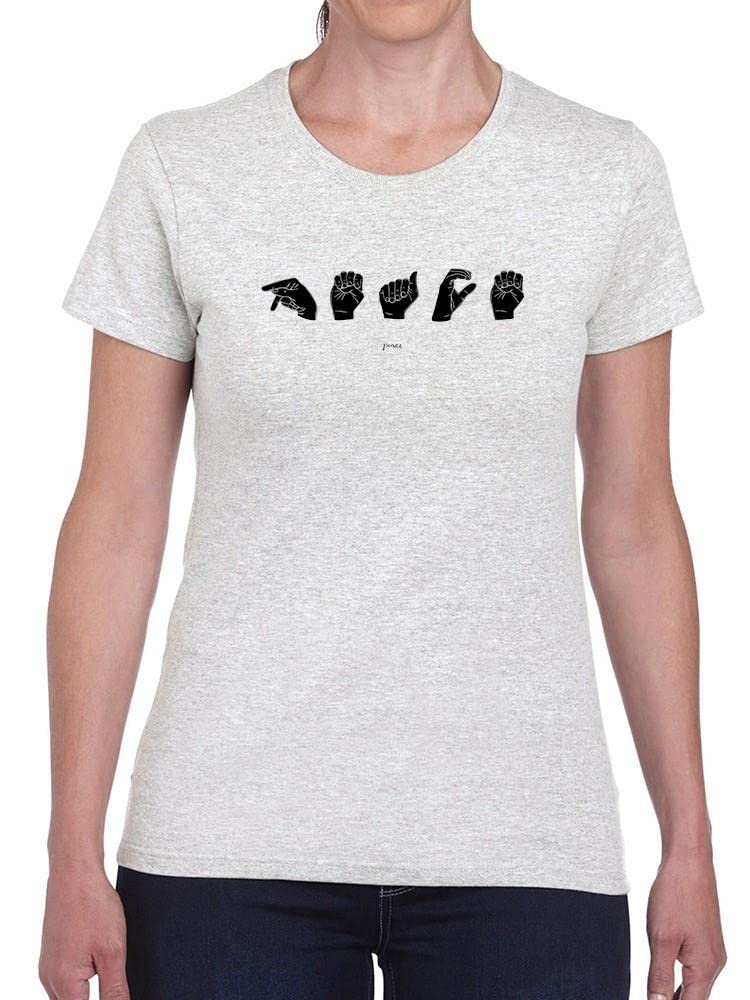 Sign Language V-Neck T-Shirt for Women - Emma Scarvey Designs | Comfortable & Stylish Casual Wear for Everyday Outfits