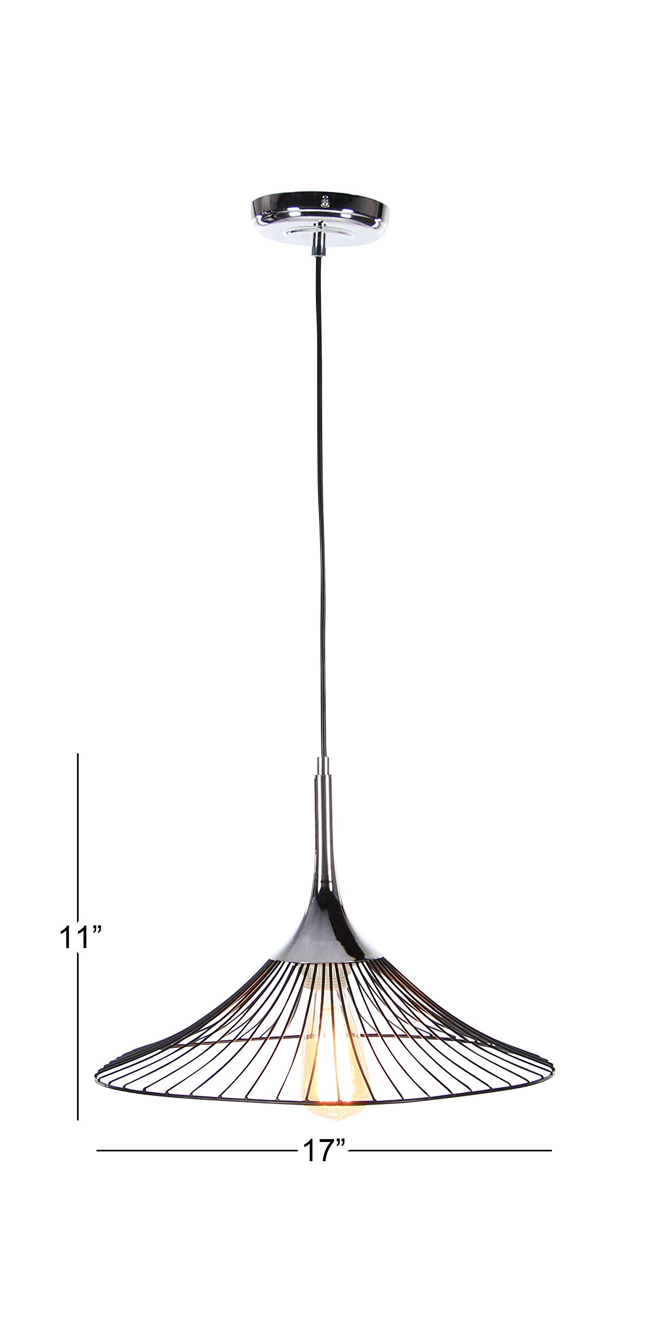 Deco 79 Modern Silver Iron Cone-Shaped Pendant Light Fixture with Bulb - Perfect for Kitchen Island, Dining Room, or Bedroom Lighting