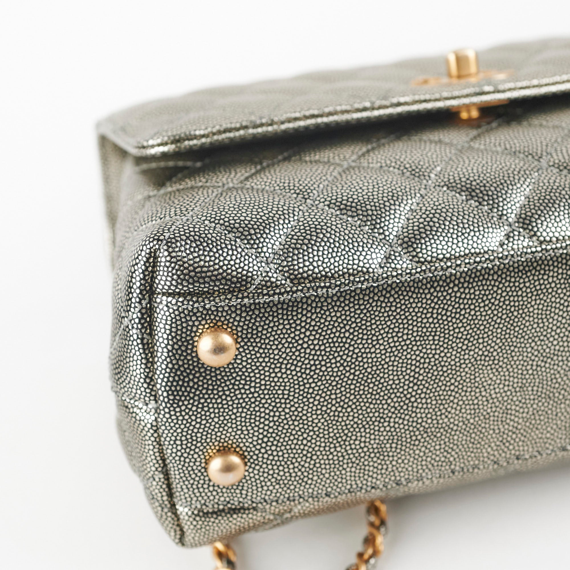 Chanel Small Coco Handle Bag in Metallic Silver - Luxury Crossbody Purse for Women | Perfect for Evening Parties, Date Nights & Special Occasions