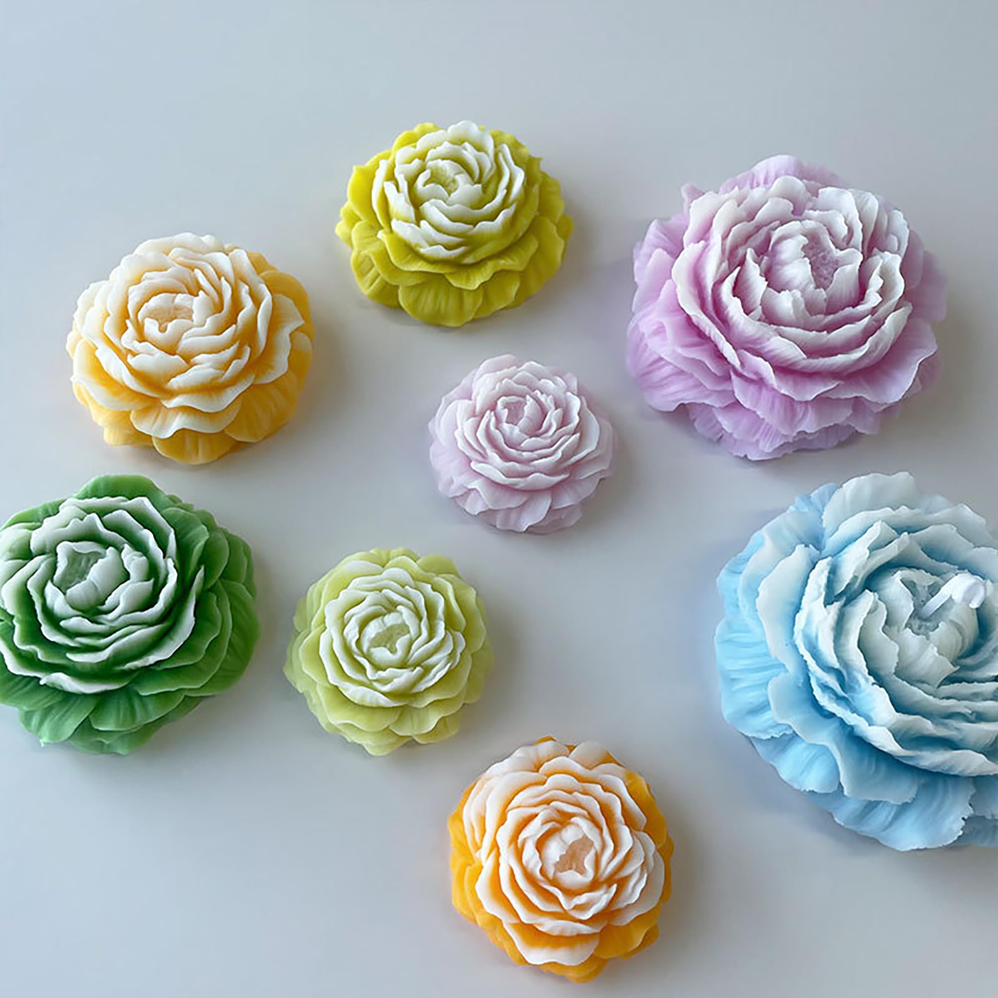 3 Pack Peony & Rose Silicone Resin Molds for DIY Candle Making, Soap Crafting & Home Decor - Perfect for Wedding Centerpieces, Bathroom Decor & Gift Making