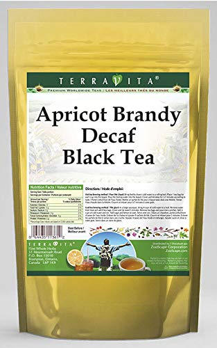 Premium Decaf Apricot Brandy Black Tea - 50 Tea Bags | Caffeine-Free | ZIN: 534044 | Perfect for Relaxation, Afternoon Tea & Gifts