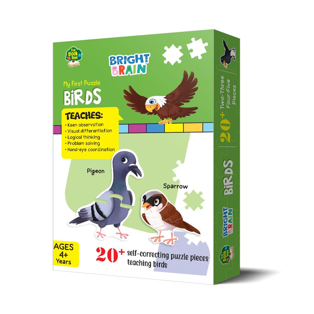 Majestic Book Club 20+ Piece Jigsaw Puzzle - The Book Tree Birds Educational Toy for Preschoolers Ages 3-6 | Learn Different Bird Species | Perfect Gift for Toddlers & Kindergarten Classroom Activities