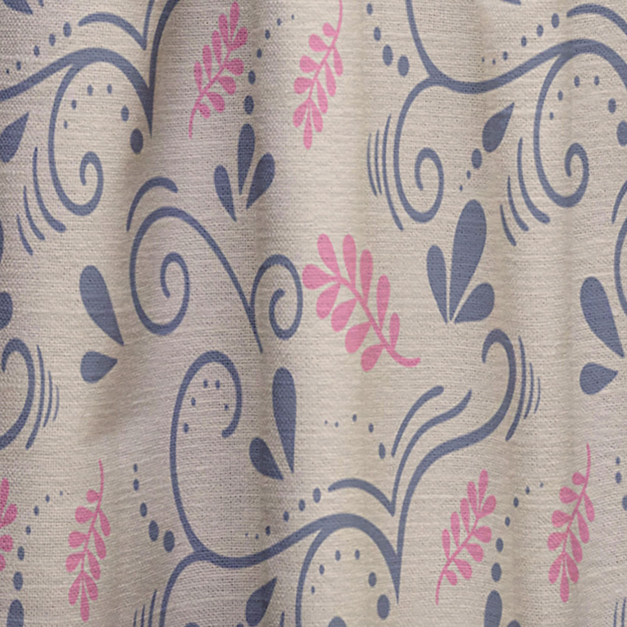 DesignQ Retro Botanical Pattern X Thermal Insulated Curtains - Single Panel 52x120 - Elegant Window Drapes for Bedroom & Living Room - Perfect for Energy Saving & Home Decor
