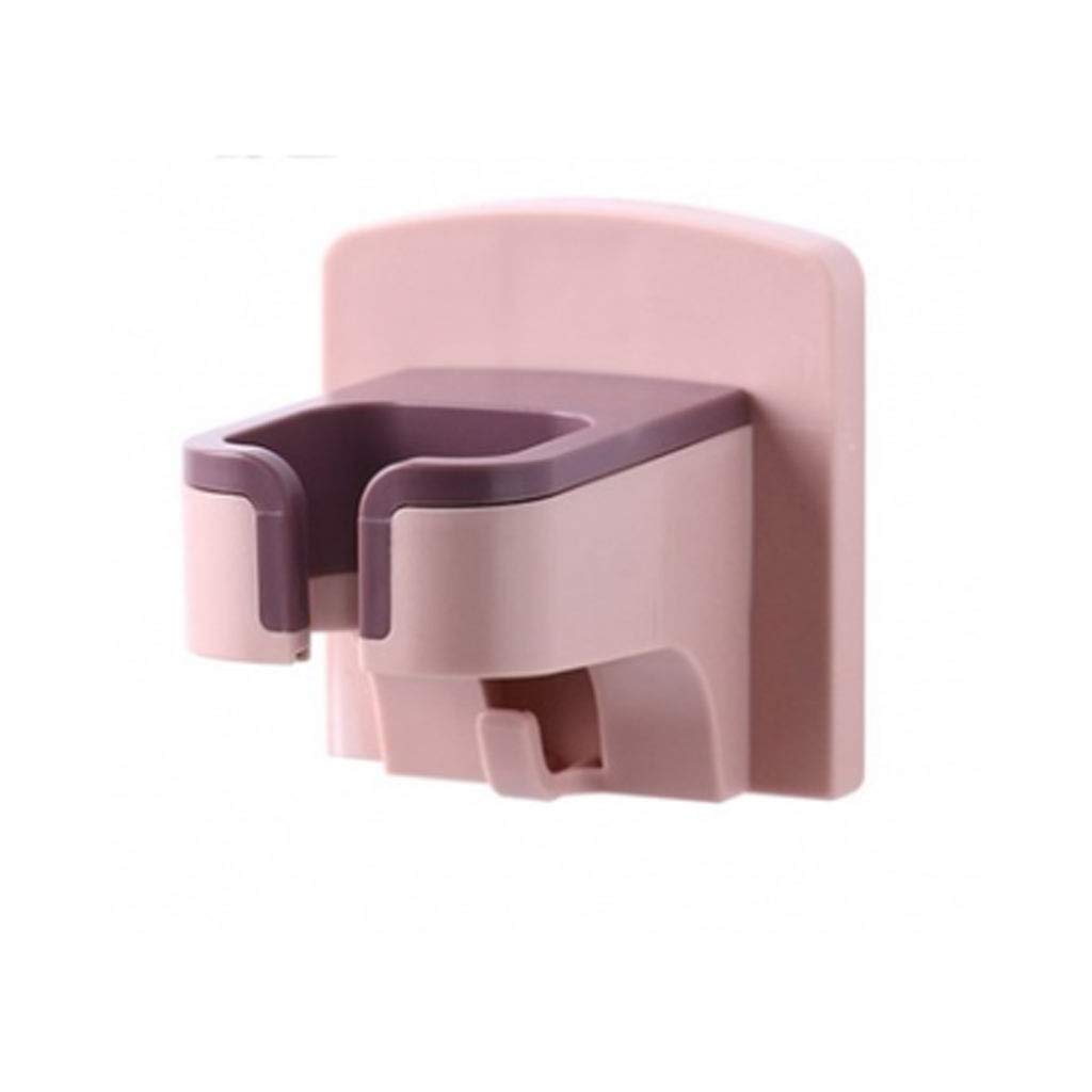 XJJZS Wall-Mounted Hair Dryer Holder - ABS Plastic Hair Dryer Storage Rack for Bathroom, Bedroom & Hotel - Space Saving Organizer (Pink) - Perfect for Small Bathrooms, Dorm Rooms & Travel