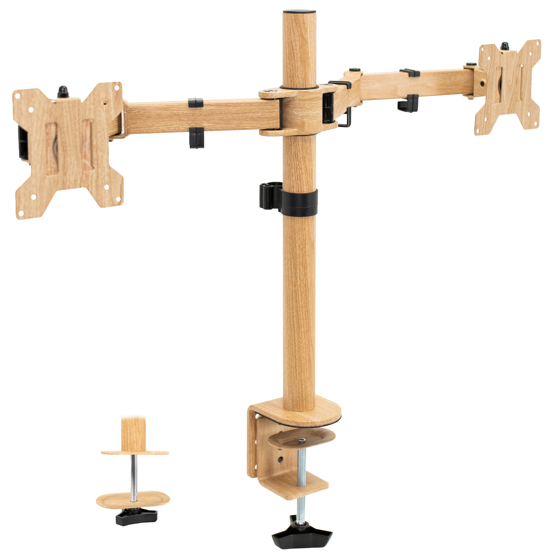 VIVO Dual Monitor Stand - Adjustable Desk Mount for 13 to 32 Inch Screens - Ergonomic VESA Compatible Monitor Arm for Home Office, Gaming & Workstation Setup