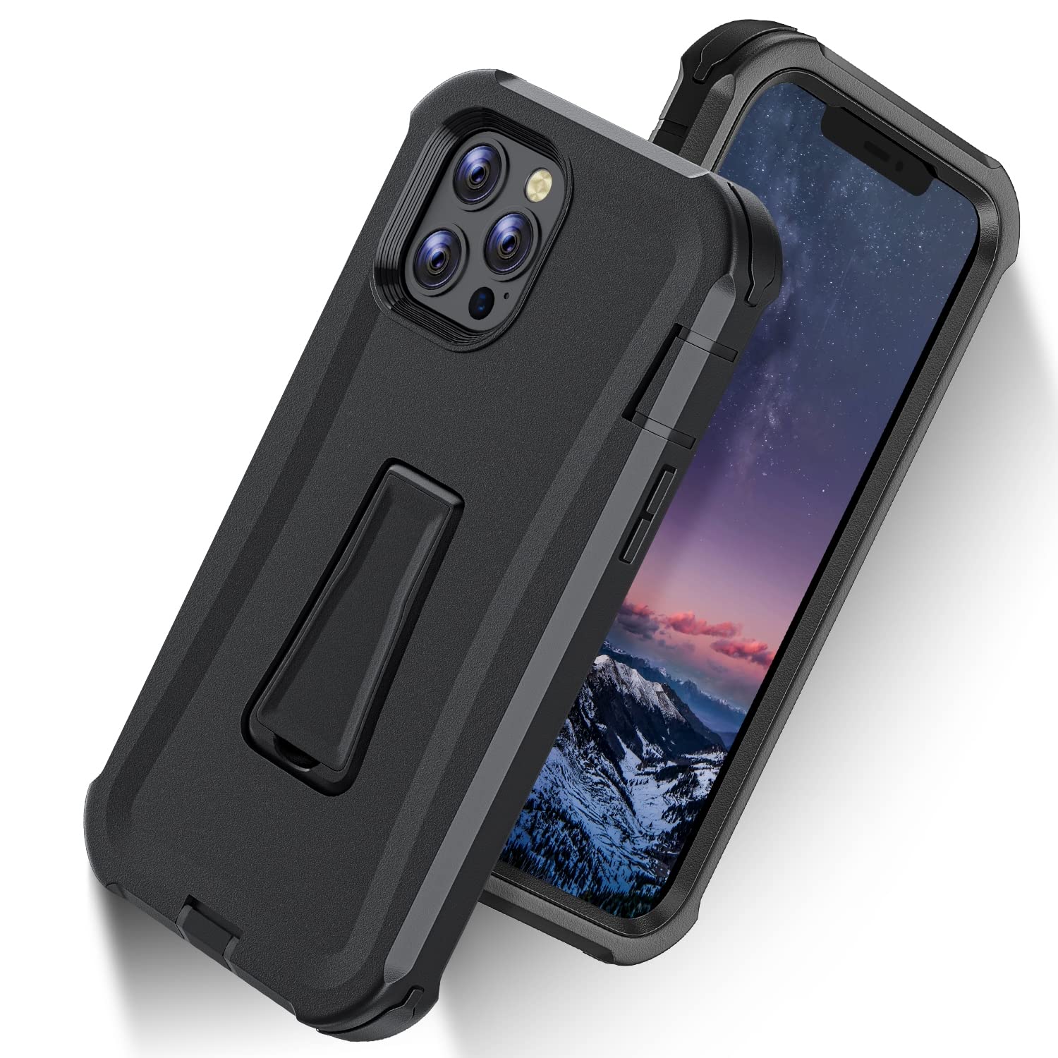 ORIbox Heavy Duty Shockproof Case for iPhone 13 Pro Max & 12 Pro Max - Anti-Fall Protection with Belt Clip | Perfect for Outdoor, Construction & Active Lifestyle Use