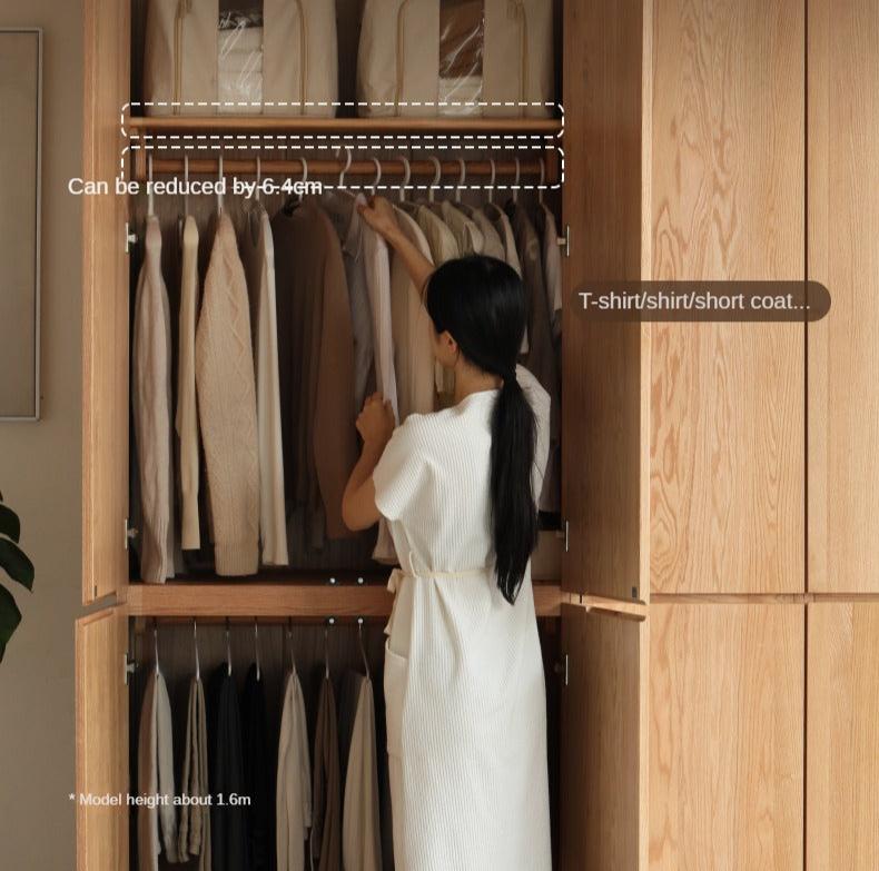 Oak Solid Wood Sectional Wardrobe - Spacious Modular Closet Organizer for Bedroom & Walk-in Closets | Durable Storage Solution for Clothes, Shoes & Accessories