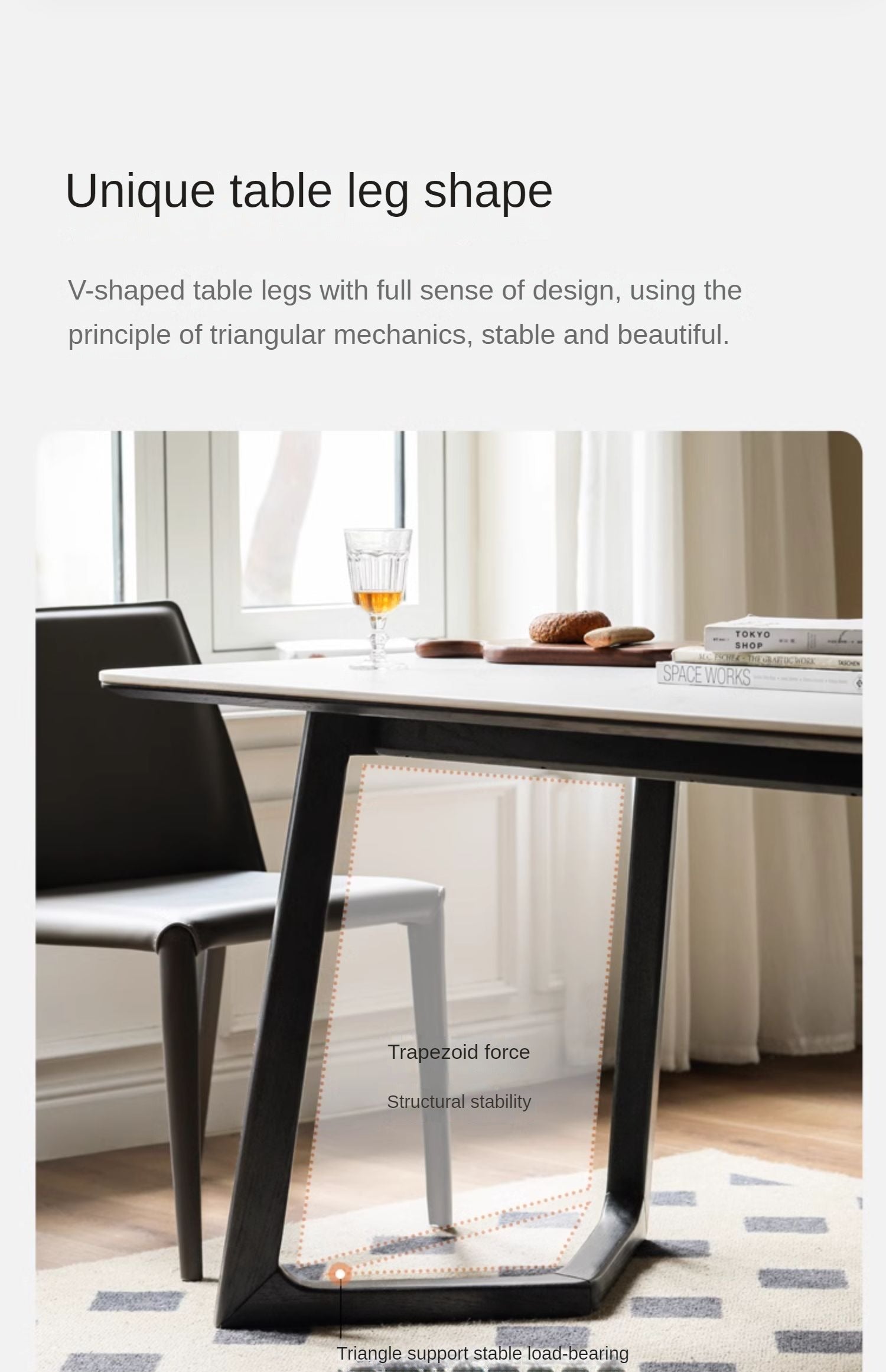 Solid Oak Wood Nordic Style Light Luxury Rock Dining Table - Perfect for Modern Farmhouse, Minimalist & Contemporary Dining Rooms