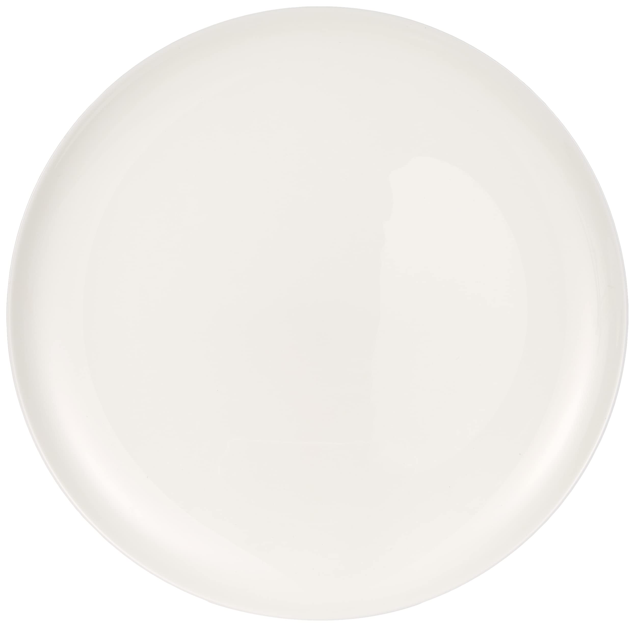 H&H Premiere Set of 6 Opal White Pizza Plates - Durable Dinnerware for Parties, Restaurants & Family Gatherings