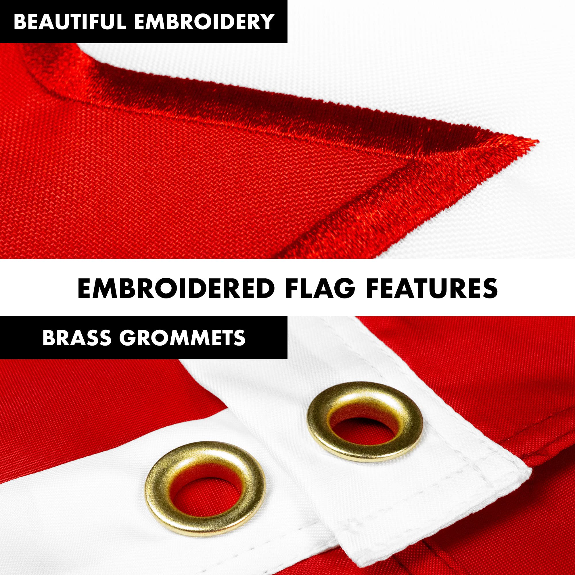 5FT Spinning Flagpole with 2x3FT Double-Sided Canada Flag - Silver Aluminum Pole, Brass Grommets & Embroidered Design (Flag Included) - Perfect for Backyards, Parades & Patriotic Events