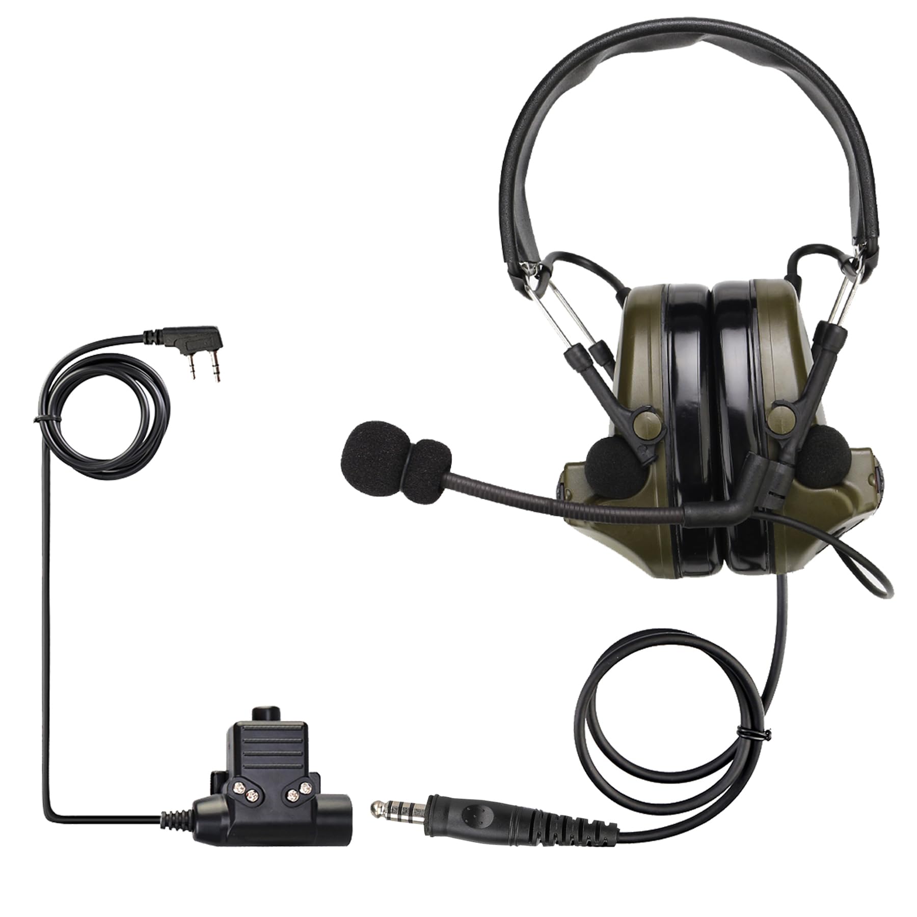 Retevis EHK007 Tactical Headset with Mic - Noise Cancelling Shooting Earmuffs for Hunting & Outdoor Activities | Walkie Talkie Headset with Sound Amplification | Compatible with Baofeng UV-5R, RT68, H-777, RA89, RA79 (1 Pack) - Ideal for Tactical Missions, Range Shooting & Security Operations