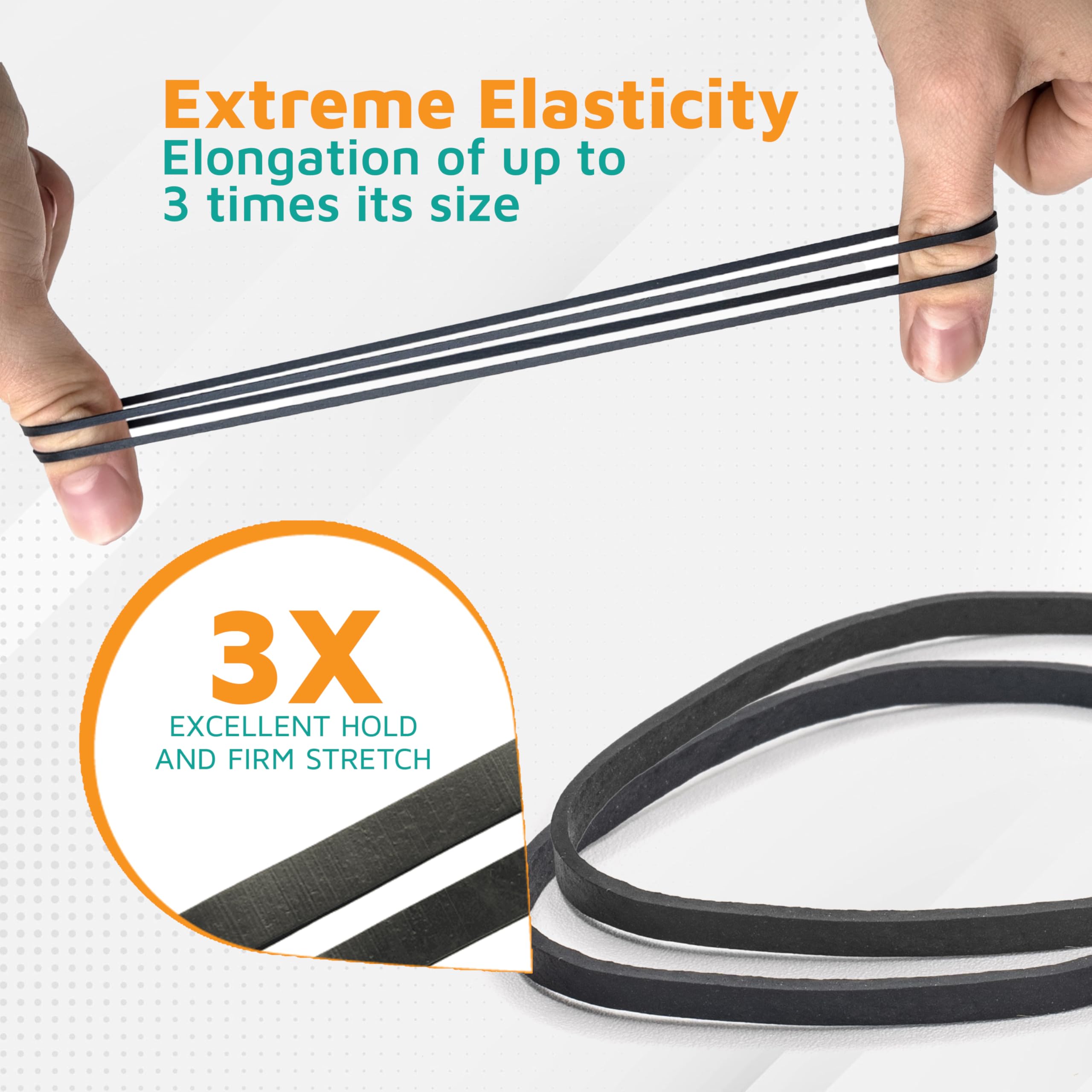 PlasticMill #33 Black Rubber Bands (3.5