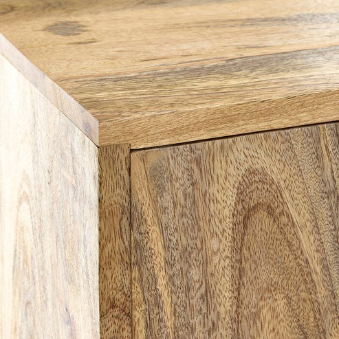 Gfine Solid Mango Wood Sideboard - Single Door & 3 Drawers Storage Cabinet 31.9x15.7x28 Inches - Perfect for Living Room, Dining Room, or Entryway Organization