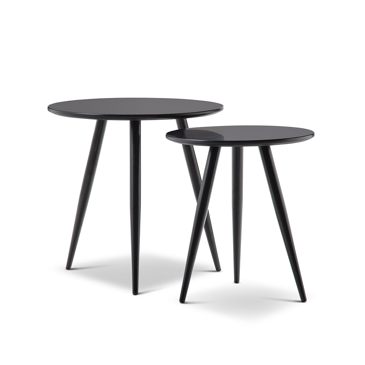 Komma Nested Side Tables - Set of 2 Modern End Tables for Living Room, Bedroom, or Office - Space-Saving Accent Tables with Sturdy Metal Frame and Wooden Top